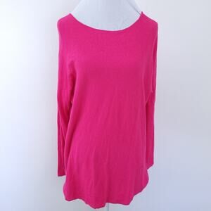 MICHAEL Michael Kors Tunic Sweater Hot Pink Medium Oversized, Long Sleeve Casual